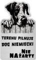 Tabliczka Uwaga pies Dog NIemiecki 25x15