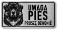 Uwaga pies tabliczka 20x10 Kaukaz