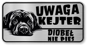 Tabliczka ostrzegawcza - Uwaga pies Cane Corso śmieszna