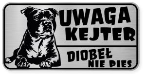 Uwaga pies tabliczka ostrzegawcza 20x10 Staffik