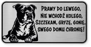 Uwaga pies tabliczka ostrzegawcza 20x10 Staffik
