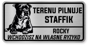 Uwaga pies tabliczka ostrzegawcza 20x10 Staffik