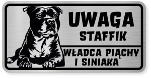 Uwaga pies tabliczka ostrzegawcza 20x10 Staffik