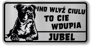 Uwaga pies tabliczka ostrzegawcza 20x10 Staffik