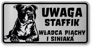 Uwaga pies tabliczka ostrzegawcza 20x10 Staffik