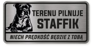 Uwaga pies tabliczka ostrzegawcza 20x10 Staffik