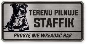 Uwaga pies tabliczka ostrzegawcza 20x10 Staffik