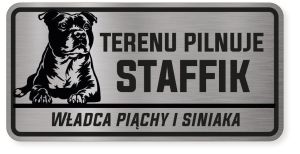 Uwaga pies tabliczka ostrzegawcza 20x10 Staffik