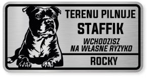 Uwaga pies tabliczka ostrzegawcza 20x10 Staffik