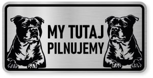 Uwaga pies tabliczka ostrzegawcza 20x10 Staffik