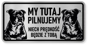 Uwaga pies tabliczka ostrzegawcza 20x10 Staffik
