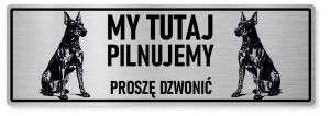 Uwaga pies tabliczka ostrzegawcza 30x10 Doberman