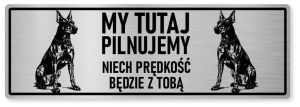 Uwaga pies tabliczka ostrzegawcza 30x10 Doberman