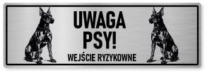 Uwaga pies tabliczka ostrzegawcza 30x10 Doberman