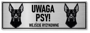 Uwaga pies tabliczka ostrzegawcza 30x10 Doberman