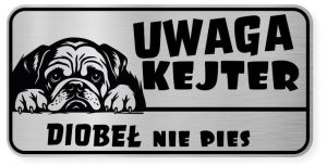 Uwaga pies tabliczka ostrzegawcza 20x10 Buldog Angielski