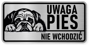 Uwaga pies tabliczka ostrzegawcza 20x10 Buldog Angielski