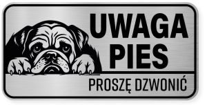 Uwaga pies tabliczka ostrzegawcza 20x10 Buldog Angielski