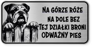 Uwaga pies tabliczka ostrzegawcza 20x10 Buldog Angielski