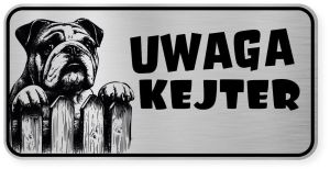 Uwaga pies tabliczka ostrzegawcza 20x10 Buldog Angielski