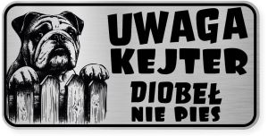 Uwaga pies tabliczka ostrzegawcza 20x10 Buldog Angielski