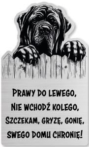 Tabliczka Uwaga pies Cane Corso 25x15