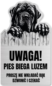 Tabliczka Uwaga pies Cane Corso 25x15
