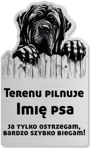 Tabliczka Uwaga pies Cane Corso 25x15