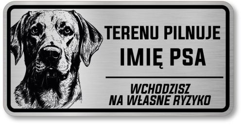 Uwaga pies tabliczka 20x10 Labrador