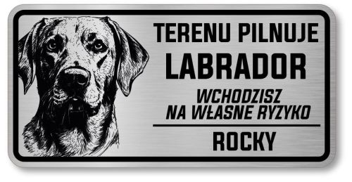 Uwaga pies tabliczka 20x10 Labrador