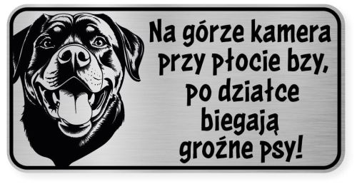 Uwaga pies tabliczka 20x10 Rottweiler
