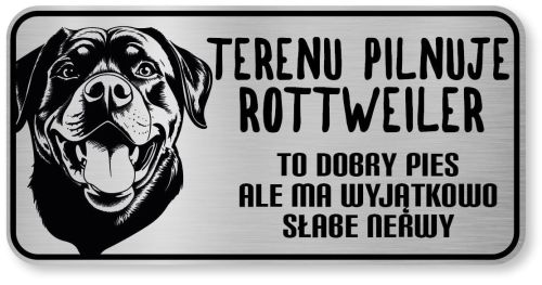 Uwaga pies tabliczka 20x10 Rottweiler