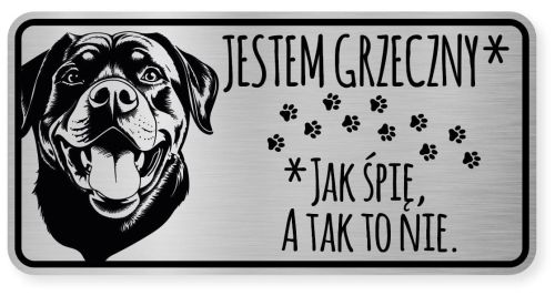 Uwaga pies tabliczka 20x10 Rottweiler