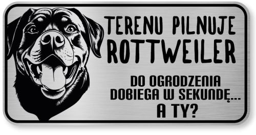 Uwaga pies tabliczka 20x10 Rottweiler