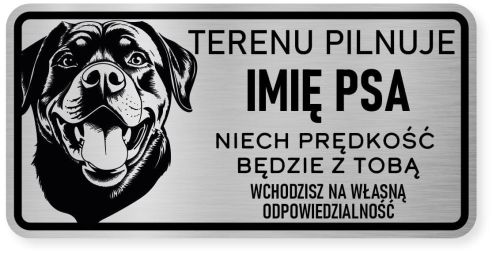 Uwaga pies tabliczka 20x10 Rottweiler