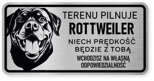 Uwaga pies tabliczka 20x10 Rottweiler
