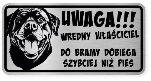 Uwaga pies tabliczka 20x10 Rottweiler