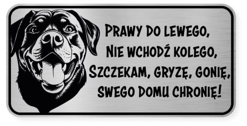Uwaga pies tabliczka 20x10 Rottweiler