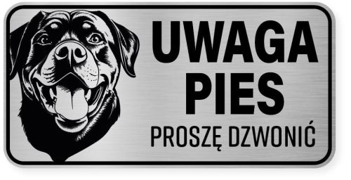 Uwaga pies tabliczka 20x10 Rottweiler