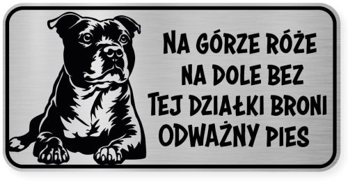Uwaga pies tabliczka ostrzegawcza 20x10 Staffik