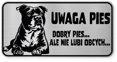 Uwaga pies tabliczka ostrzegawcza 20x10 Staffik