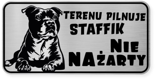Uwaga pies tabliczka ostrzegawcza 20x10 Staffik