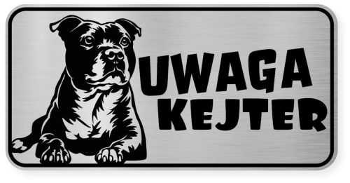 Uwaga pies tabliczka ostrzegawcza 20x10 Staffik