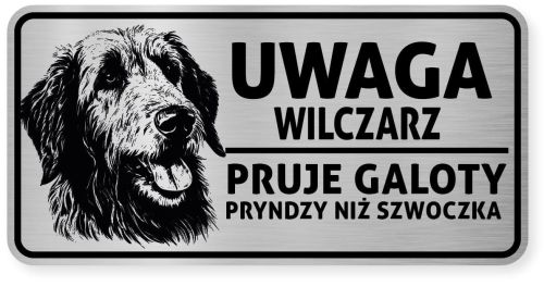 Uwaga pies tabliczka ostrzegawcza 20x10 Wilczarz