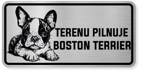 Uwaga pies tabliczka ostrzegawcza 20x10 Boston Terrier