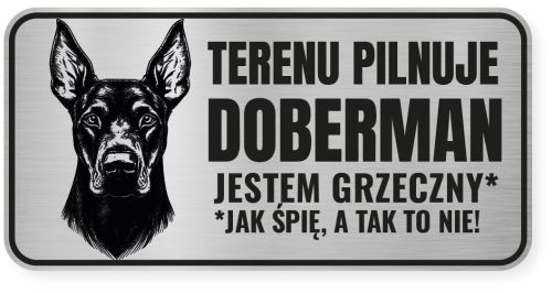 Uwaga pies tabliczka ostrzegawcza 20x10 Doberman
