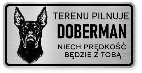 Uwaga pies tabliczka ostrzegawcza 20x10 Doberman
