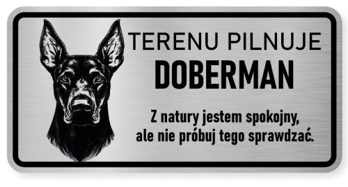 Uwaga pies tabliczka ostrzegawcza 20x10 Doberman