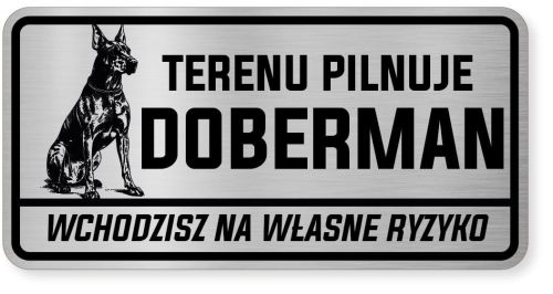 Uwaga pies tabliczka ostrzegawcza 20x10 Doberman