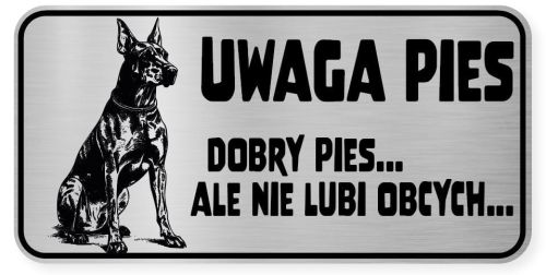 Uwaga pies tabliczka ostrzegawcza 20x10 Doberman